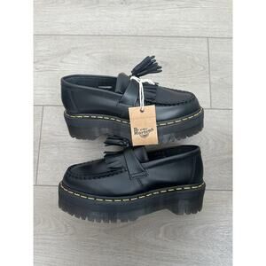 Dr. Martens Adrian Quad Black Platform Shoes Yellow Stitch Women 7 / Men 6 NEW